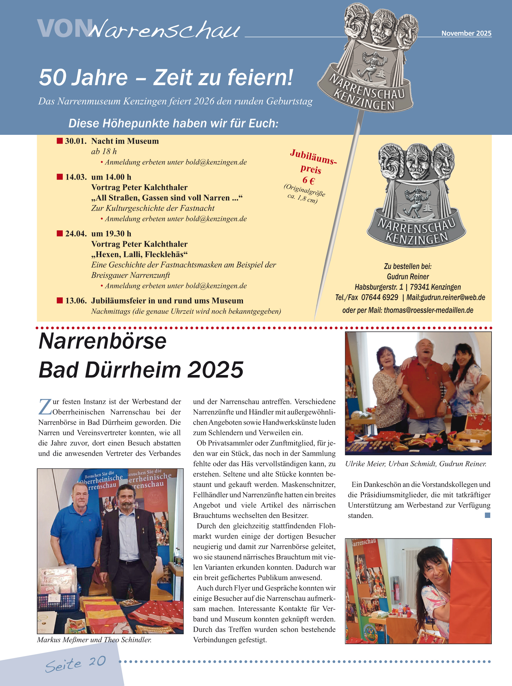 Bild vom Termin 50 Jahre--- Oberrheinische Narrenschau Kenzingen